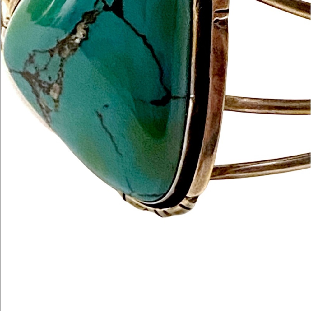 Large Turquoise Cuff Bracelet Native American - image 4